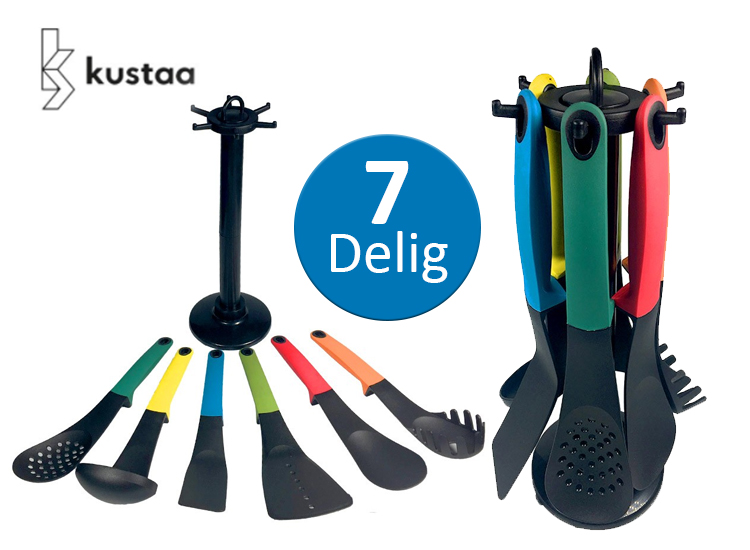 Deal Donkey - Kustaa Design Keuken Carrousel - 7-Delige Set Met Lepels En Spatels Deal Donkey - Kustaa Design Keuken Carrousel - 7-Delige Set Met Lepels En Spatels