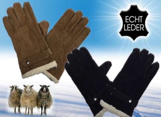 Deal Donkey - Lederen Handschoenen Met Schapenwol Gevoerde Binnenkant Deal Donkey - Lederen Handschoenen Met Schapenwol Gevoerde Binnenkant