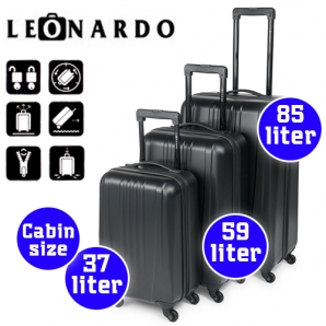 Deal Donkey - Leonardo 3 Delige Trolleyset Met Spinner Wieltjes Deal Donkey - Leonardo 3 Delige Trolleyset Met Spinner Wieltjes