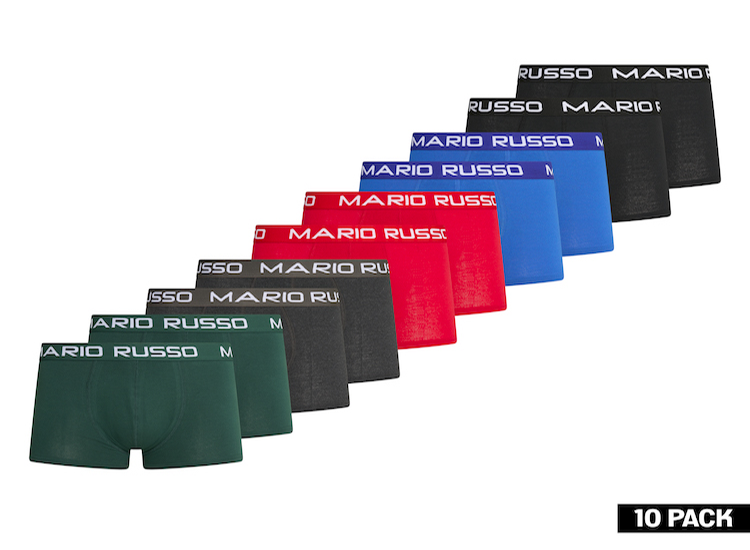 Deal Donkey - Mario Russo 10-Pack Boxers - 5 Kleuren In Één Set Deal Donkey - Mario Russo 10-Pack Boxers - 5 Kleuren In Één Set