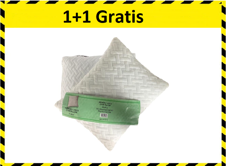 Deal Donkey - Memory Visco Chip Kussen - 50 X 60 Cm - 1+1 Gratis Deal Donkey - Memory Visco Chip Kussen - 50 X 60 Cm - 1+1 Gratis
