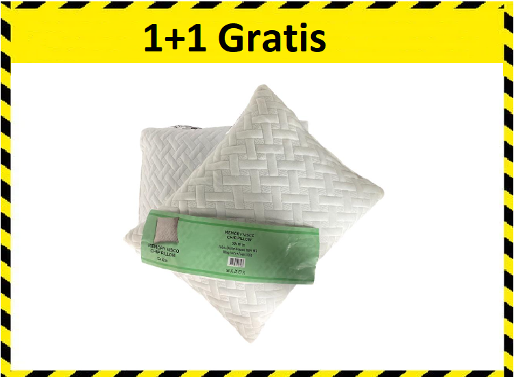 Deal Donkey - Memory Visco Chip Kussen - 50 X 60 Cm - 1+1 Gratis