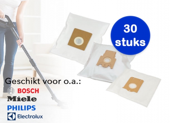 Deal Donkey - Microfiber Stofzuigerzakken - 30 Stuks - Voor O.A. Miele, Philips, Elektrolux Of Bosch Deal Donkey - Microfiber Stofzuigerzakken - 30 Stuks - Voor O.A. Miele, Philips, Elektrolux Of Bosch