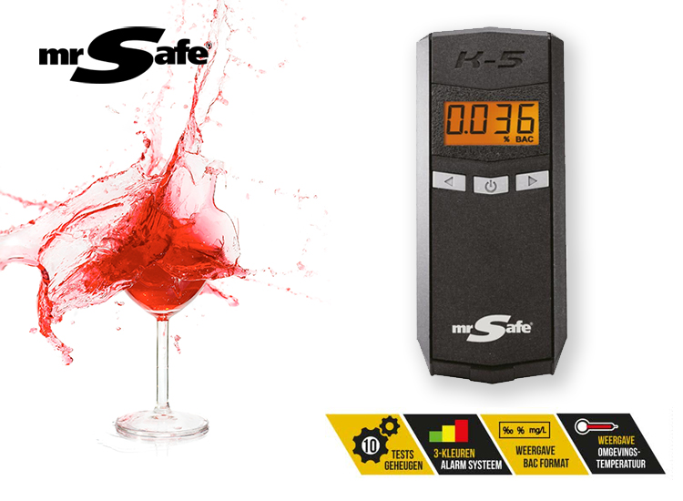 Deal Donkey - Mr Safe Digitale Alcoholtester - Test Zelf Je Alcoholpercentage