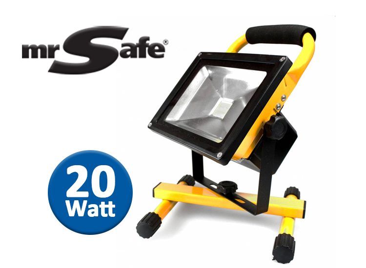 Deal Donkey - Mr Safe Led Battery Floodlight 20W - Oplaadbare Bouwlamp Voor Binnen Of Buiten