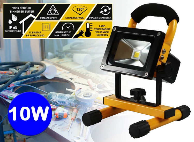 Deal Donkey - Mr Safe Oplaadbare Led-Straler 10W - Oplaadbare En Draadloze Werklamp Deal Donkey - Mr Safe Oplaadbare Led-Straler 10W - Oplaadbare En Draadloze Werklamp