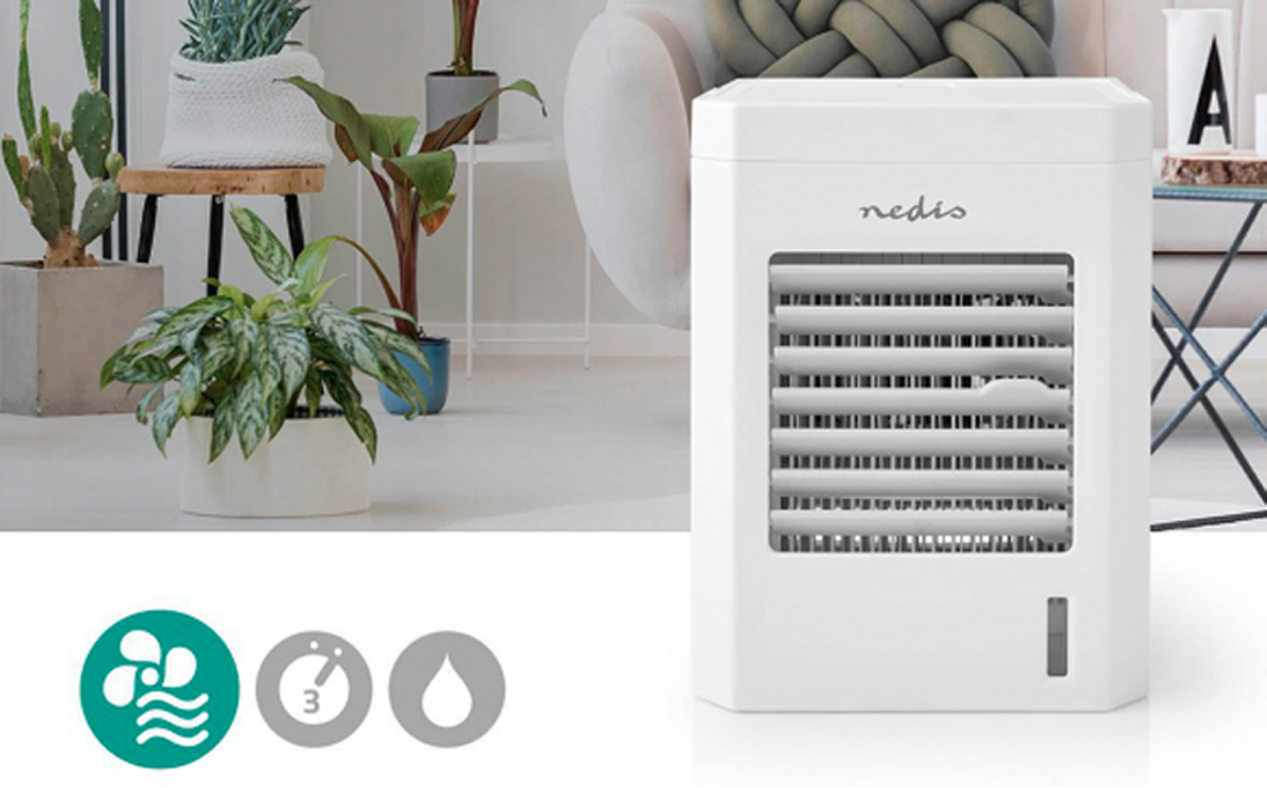 Deal Donkey - Nedis - Mini Aircooler - Usb-Voeding - 3 Snelheden Deal Donkey - Nedis - Mini Aircooler - Usb-Voeding - 3 Snelheden
