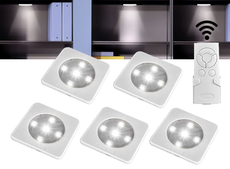 Deal Donkey - Oplaadbare Led-Spotjes 5 Stuks - Met Afstandbediening Deal Donkey - Oplaadbare Led-Spotjes 5 Stuks - Met Afstandbediening