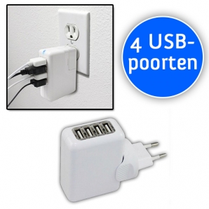 Deal Donkey - Oplader Met 4 Usb-poorten Om Al Je Mobiele Apparaten Op Te Laden