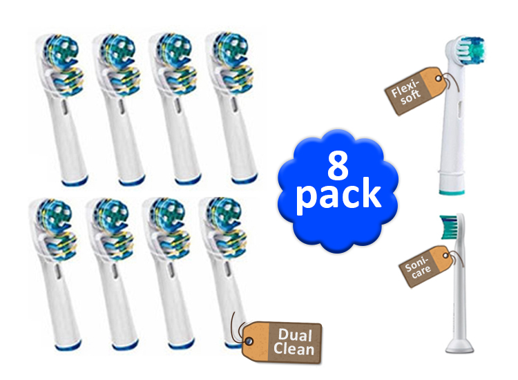 Deal Donkey - Opzetborstels - 8 Stuks - Geschikt Voor Oral-B / Braun / Philips Tandenborstels