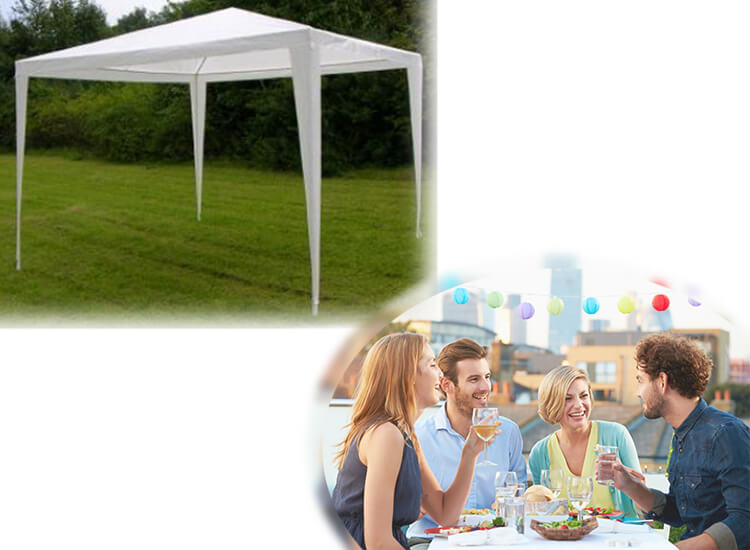 Deal Donkey - Partytent 3 X 3 M Waterdicht - Stalen Frame Met Kunststof Verbindingen