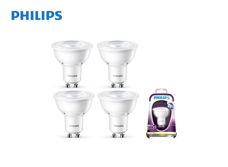 Deal Donkey - Philips Led Lamp - Spot - 4W = 35W - Gu10 Fitting - 4 Stuks Deal Donkey - Philips Led Lamp - Spot - 4W = 35W - Gu10 Fitting - 4 Stuks