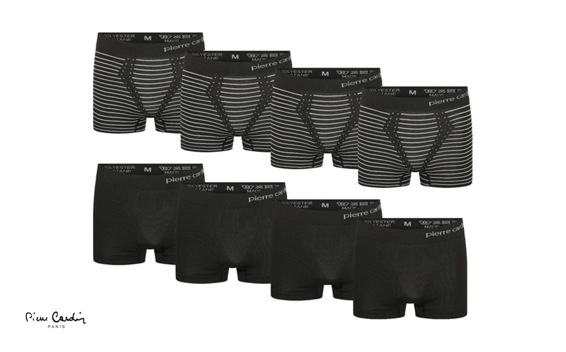 Deal Donkey - Pierre Cardin Herenboxers - 8-Pack Zwarte Naadloze Boxers