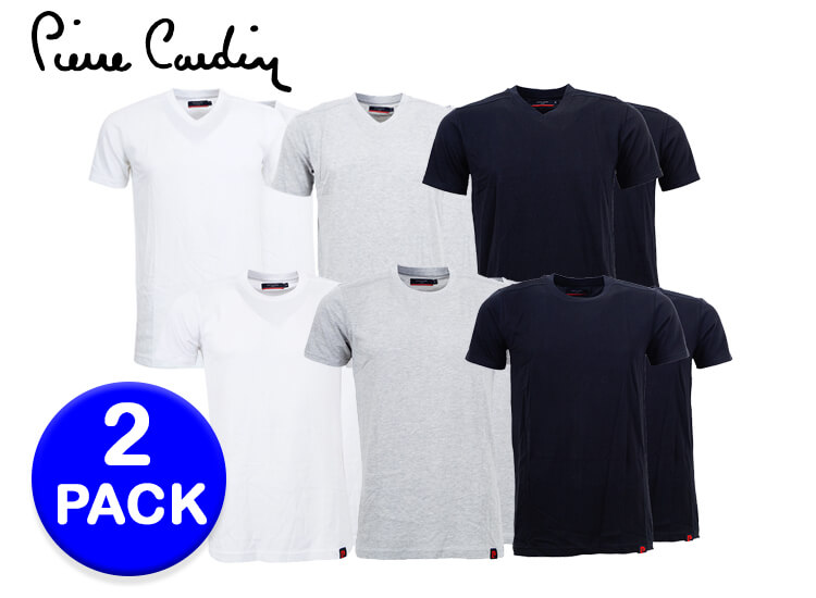 Deal Donkey - Pierre Cardin T-Shirts - 2 Pack - V Of Ronde Hals Deal Donkey - Pierre Cardin T-Shirts - 2 Pack - V Of Ronde Hals