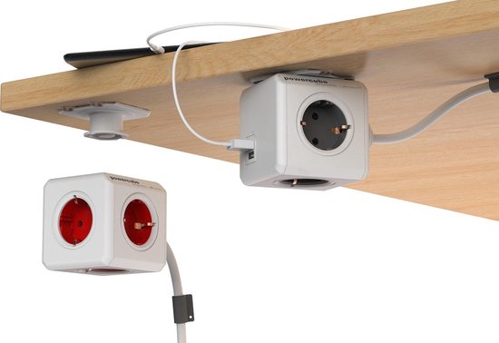 Deal Donkey - Powercube Extended Duo Usb - 1.5 Meter Kabel - Wit/Groen - 4 Stopcontacten - 2 Usb Laders - Nl\/De (Type F) Deal Donkey - Powercube Extended Duo Usb - 1.5 Meter Kabel - Wit/Groen - 4 Stopcontacten - 2 Usb Laders - Nl\/De (Type F)