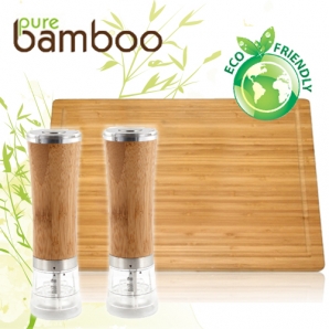 Deal Donkey - Pure Bamboo Elektrische Peper- En Zout Molens + Snijplank Deal Donkey - Pure Bamboo Elektrische Peper- En Zout Molens + Snijplank