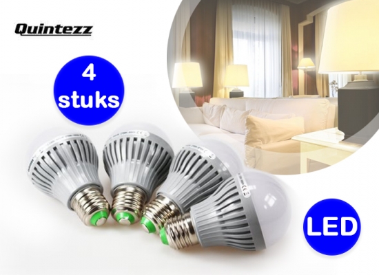 Deal Donkey - Quintezz Led Lampen - Warm White - E27 - 4 Stuks