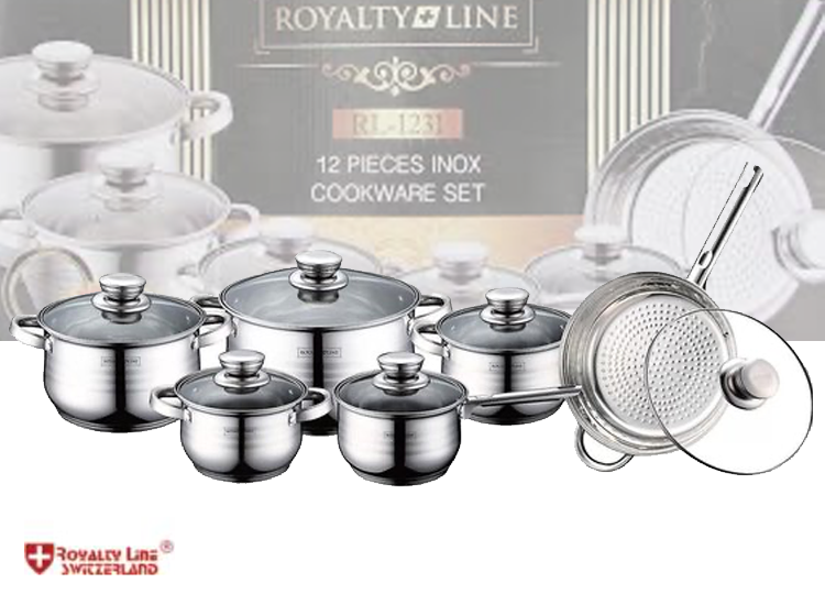 Deal Donkey - Royalty Line Rl-1231 12-Delige Pannenset Deal Donkey - Royalty Line Rl-1231 12-Delige Pannenset