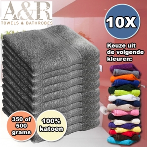Deal Donkey - Set Van 10 A&r Zachte 50X100cm Handdoeken (350 Of 500 Grams) Deal Donkey - Set Van 10 A&r Zachte 50X100cm Handdoeken (350 Of 500 Grams)