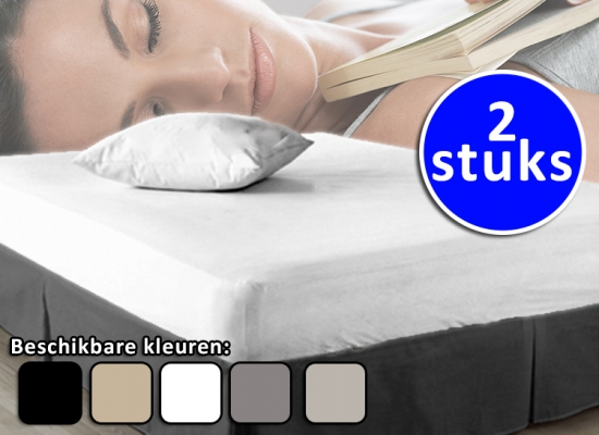 Deal Donkey - Set Van 2 Jersey Hoeslakens In Diverse Kleuren Deal Donkey - Set Van 2 Jersey Hoeslakens In Diverse Kleuren