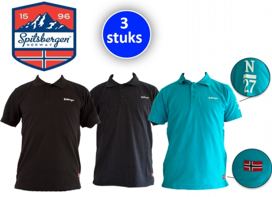 Deal Donkey - Set Van 3 Spitsbergen Heren Polo'S Deal Donkey - Set Van 3 Spitsbergen Heren Polo'S