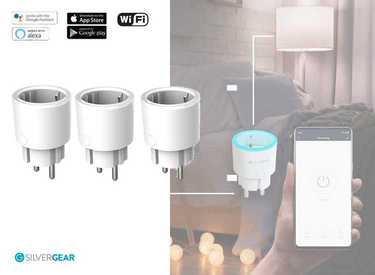 Deal Donkey - Silvergear Smart Plug Wifi - Slimme Stekker - 3 Stuks - Koppel Met Google Home, Amazon Alexa En App
