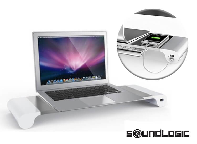 Deal Donkey - Soundlogic Space Bar - Monitorstandaard Met 4 Usb Laadpunten