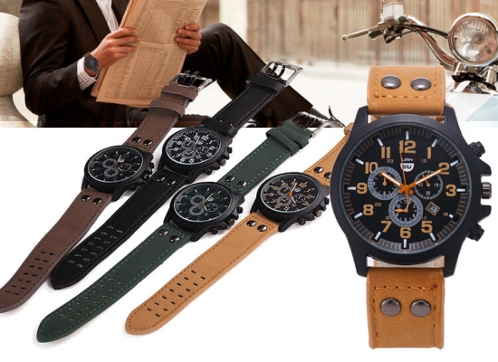 Deal Donkey - Stoer En Sportief Herenhorloge - Leren Band Met Roestvast Stalen Kast Deal Donkey - Stoer En Sportief Herenhorloge - Leren Band Met Roestvast Stalen Kast