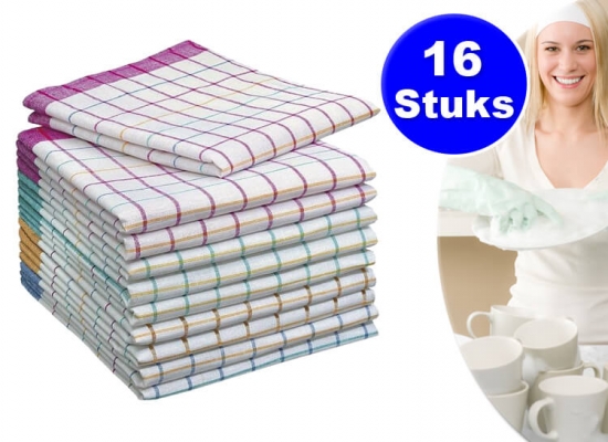 Deal Donkey - Theedoeken - 16 Stuks - 100% Katoen Deal Donkey - Theedoeken - 16 Stuks - 100% Katoen