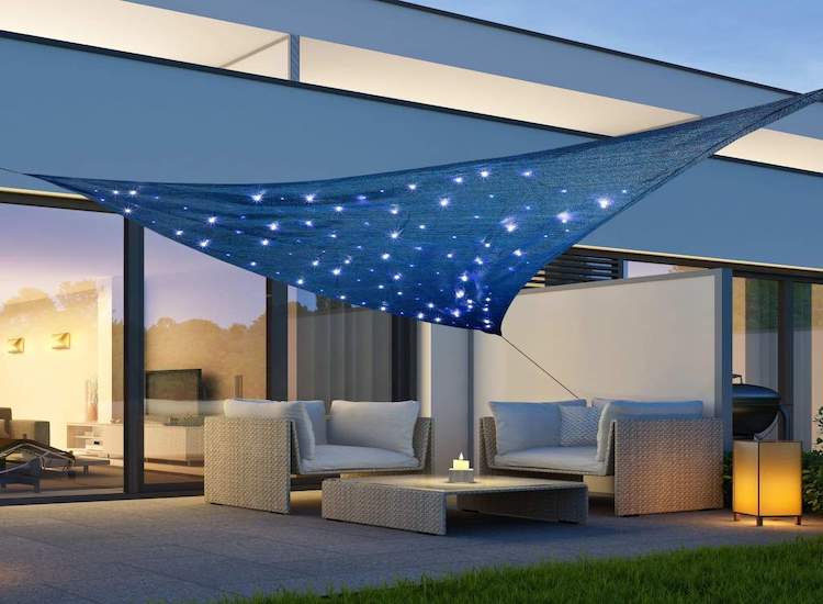 Deal Donkey - Zonnedoek Met 100 Led's - Blauw - 3,6 X 3,6 X 3,6M