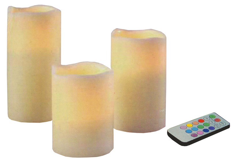 Doebie - LED Kaarsen "Colour Changing" met afstandsbediening (set 3 st)