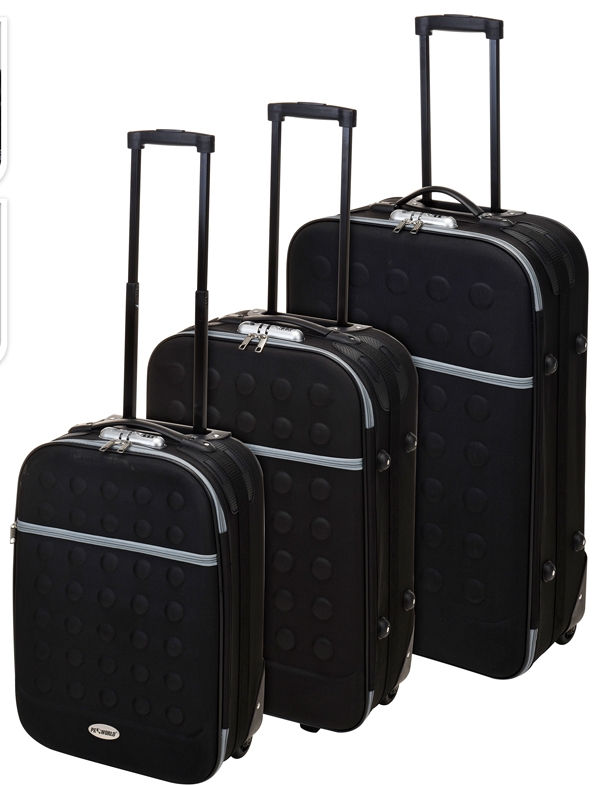 Doebie - Reiskoffers met slot 3-delig zwart Doebie - Reiskoffers met slot 3-delig zwart