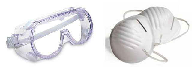 Doebie - Set van twee veiligheidsbrillen en tien stofmaskers voor de klusser