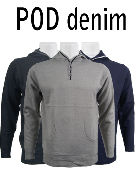 Elke dag iets leuks - Trui Met Capuchon Van Pod Denim Elke dag iets leuks - Trui Met Capuchon Van Pod Denim