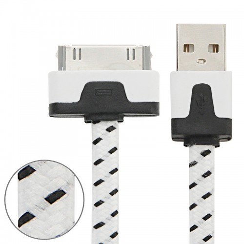 Gadgetknaller - 3 Meter Nylon Kabel Iphone 4/4S En Ipad Gadgetknaller - 3 Meter Nylon Kabel Iphone 4/4S En Ipad