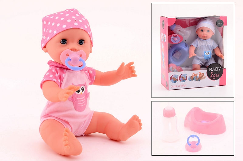 Gadgetknaller - Baby Rose Drink- En Plaspop 35Cm Gadgetknaller - Baby Rose Drink- En Plaspop 35Cm