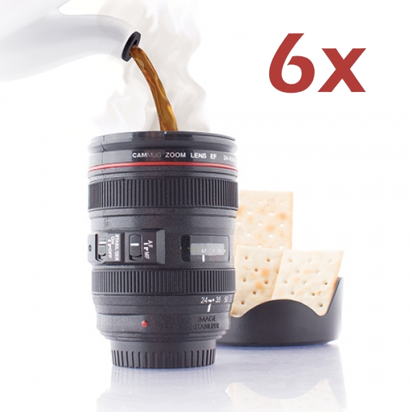 Gadgetknaller - Camera Lens Mok - Set Van 6 Stuks