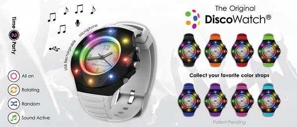 Gadgetknaller - Horloge Disco Met 8 Led Lights Gadgetknaller - Horloge Disco Met 8 Led Lights