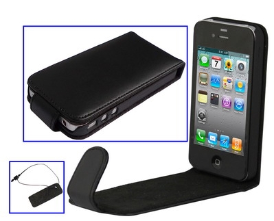Gadgetknaller - iPhone 4 Leren Flip Case Gadgetknaller - iPhone 4 Leren Flip Case