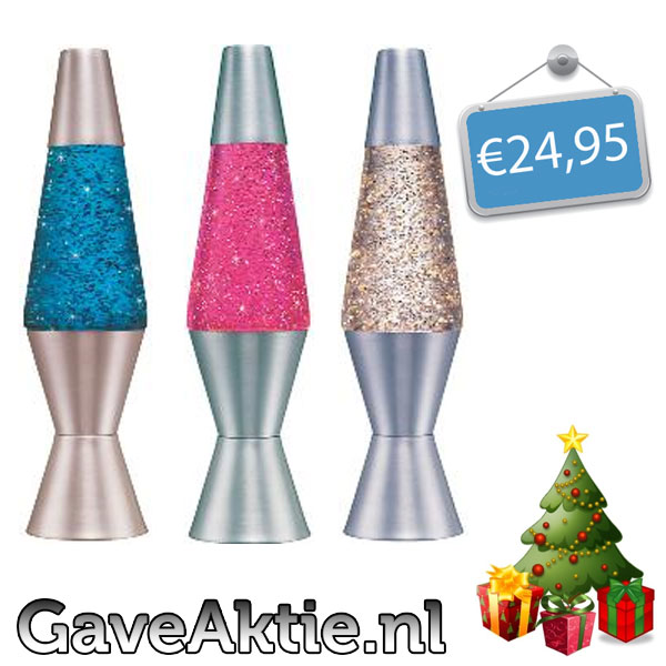Gave Aktie - 2X Lavalamp Glitter 36 Cm