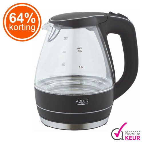Gave Aktie - Adler glazen waterkoker Gave Aktie - Adler glazen waterkoker