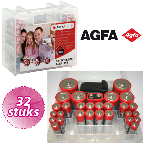 Gave Aktie - Agfa Alkaline Batterijen Box Gave Aktie - Agfa Alkaline Batterijen Box