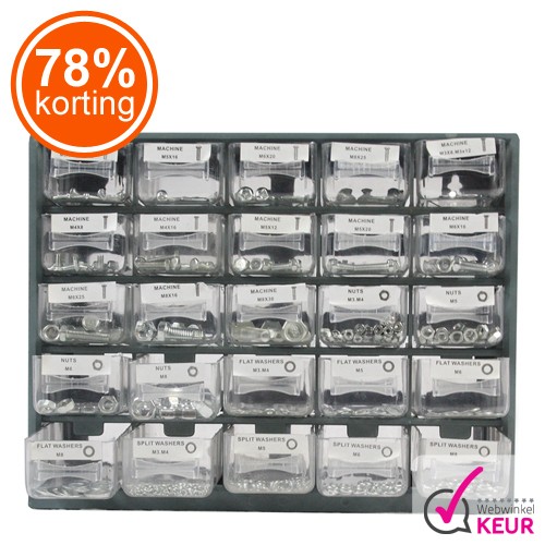 Gave Aktie - Bomvolle Toolwelle Organizer 1000 Delig Gave Aktie - Bomvolle Toolwelle Organizer 1000 Delig