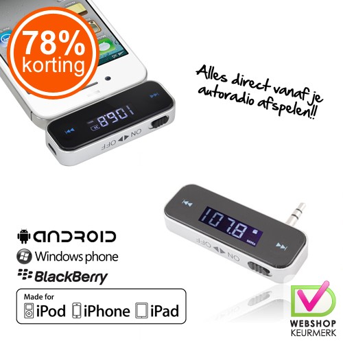 Gave Aktie - Draadloze FM Transmitter Gave Aktie - Draadloze FM Transmitter