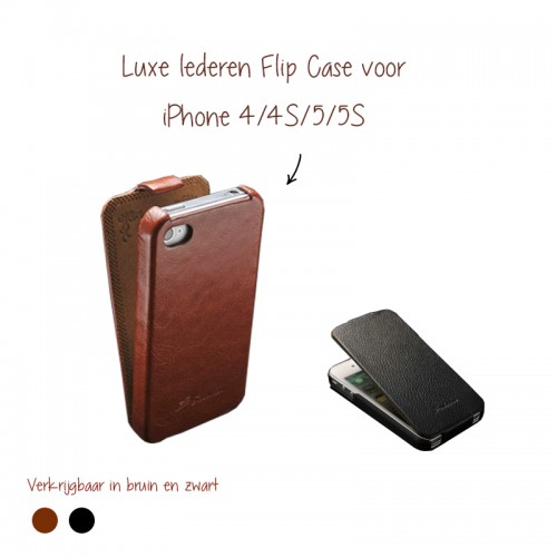 Gave Aktie - Flipcase (leer) voor iPhone 4/4S en 5/5S