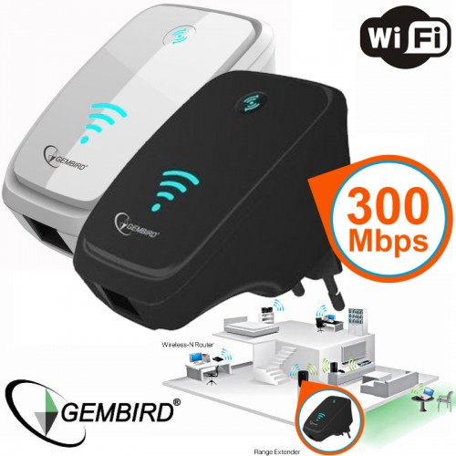 Gave Aktie - Gembird WiFi repeater Gave Aktie - Gembird WiFi repeater