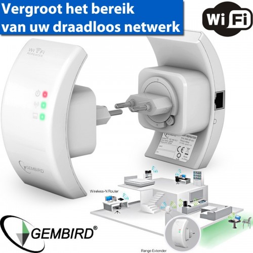 Gave Aktie - Gembird WiFi Versterker Gave Aktie - Gembird WiFi Versterker