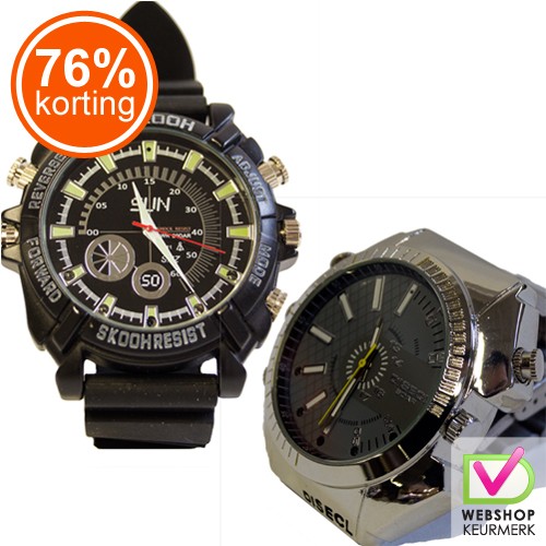 Gave Aktie - HD Spy Horloge Met Spycam Gave Aktie - HD Spy Horloge Met Spycam
