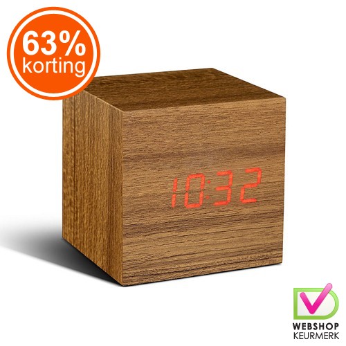 Gave Aktie - Houten Wekker Gave Aktie - Houten Wekker