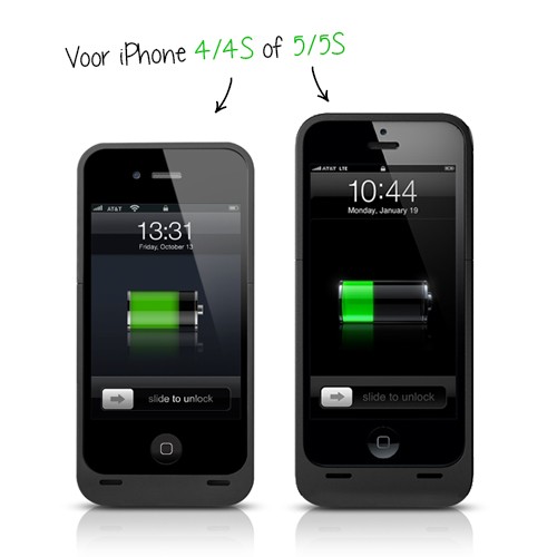 Gave Aktie - iPhone 4, 5 of 6 Batterij Case Gave Aktie - iPhone 4, 5 of 6 Batterij Case